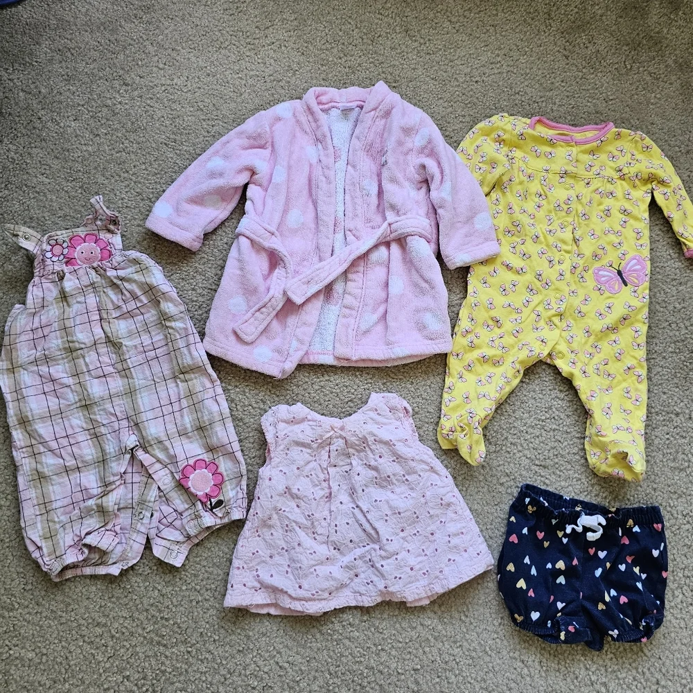 38pc baby girl clothing 3 6 month shorts dress footie onesie romper robe swim